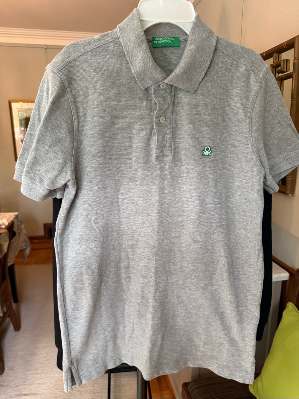 United Colors of Benetton Italy Men's Grey Polo Shirt Size Small